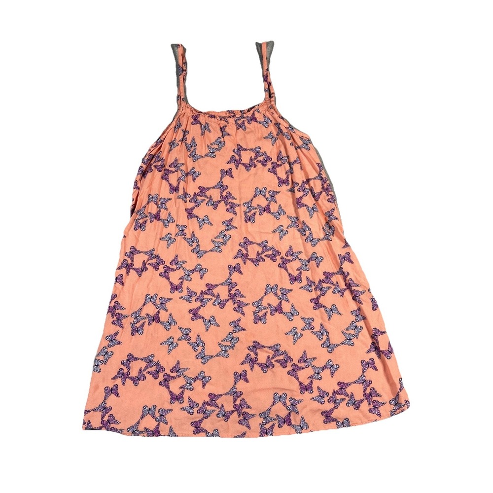 SO Kids Girls Allover Butterfly Print 100% Rayon Adjustable Tank Top Coral Large